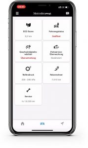 me App Fahrzeug-Tab