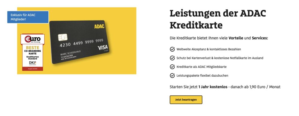 adac kreditkarte screenshot