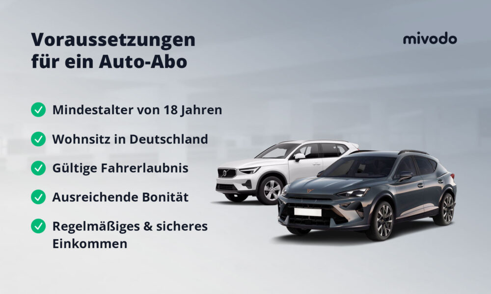 Diese Auto-Abo Voraussetzungen musst du erfüllen!