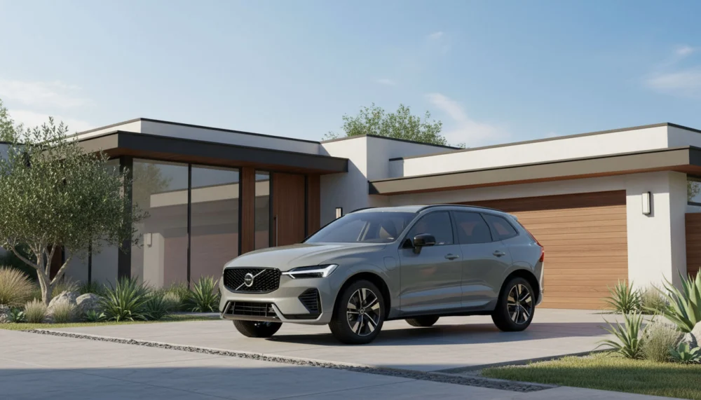 Volvo XC60 vor modernem Einfamilienhaus