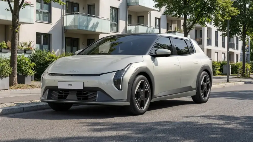 Kia EV4 Earth am Straßenrand